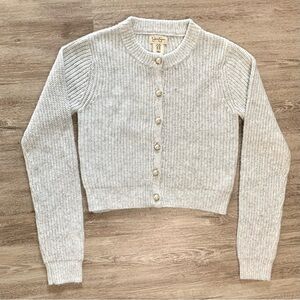 Knit Button Up Cropped Sweater Cardigan